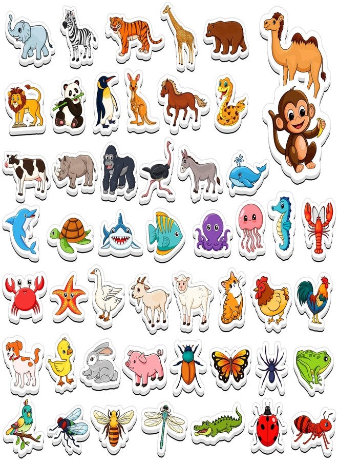 PraxiKidy Magnetic Animals,50 PCS Fridge Magnets for Toddlers,Farm Animals Wild Zoo Sea Ocean Animals Refrigerator Magnets for Kids,Educational Learning Magnetic Toys for Whiteboard Preschool Baby - Image 1